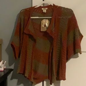 Vintage Route 66 fall orange and brown cardigan size M